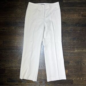 AT Studio Wool/Cashmere Blend Cream Straight Leg Dart Dress Pants